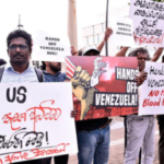 “Hands Off Venezuela” – Protest outside US Embassy in Colombo