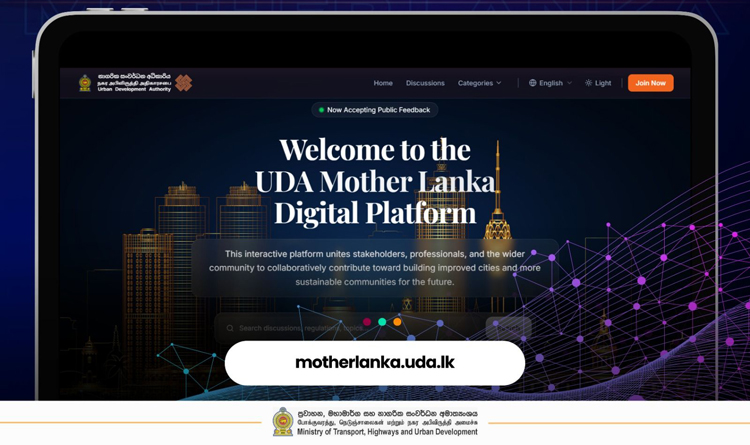 UDA Launches ‘Mother Lanka’ Digital Platform to Boost Public Participation in Urban Development